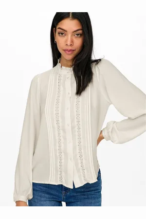 JDY Blouse met ruches ELLIS L/S LACE SHIRT WVN NOOS