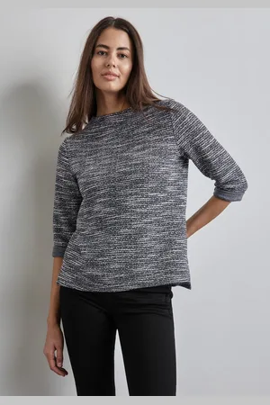 Street one Shirt met 3/4 mouwen met bouclé structuur