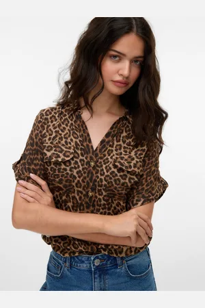 VERO MODA Blouse met korte mouwen VMBUMPY SS SHIRT AOP WVN GA NOOS