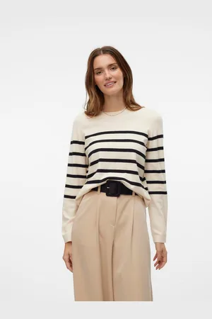 VERO MODA Trui met ronde hals VMSABA PLAIN LS O-NECK PULLOVER GA NOOS
