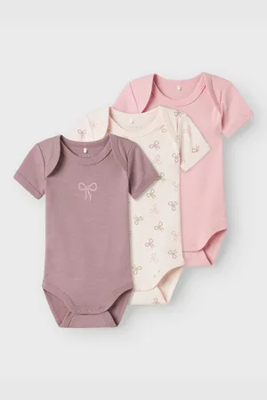 NAME IT Body NBFBODY 3P SS BARELY PINK BOW NOOS (set, 3-delig)