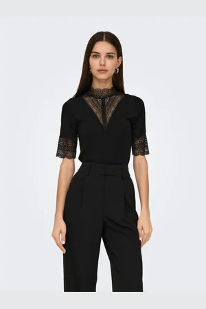 ONLY Kanten shirt ONLTILDE HIGHNECK S/S TOP JRS NOOS