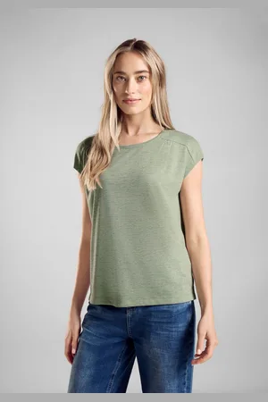 Street one Shirttop met linnen melange-look