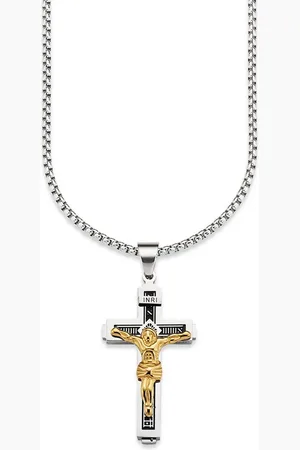 Bruno Banani Ketting met hanger Sieraad cadeau halsketting kruis Venetiaanse ketting gravure INRI