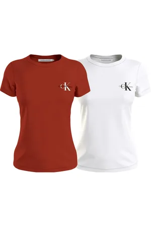 Calvin Klein T-shirt PLUS 2-PACK MONOLOGO SLIM TEE (2-delig, Set van 2)
