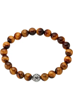 Bruno Banani Armband Sieraden cadeau flexibel tiger eye armband met roestvrijstalen bal
