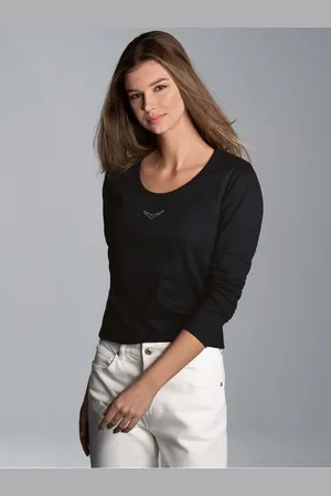 Trigema Longsleeve shirt met lange mouwen en kristallen (1-delig)