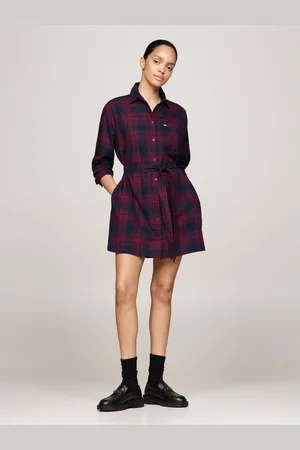 Tommy Hilfiger Jurk met overhemdkraag TJW CHECK SHIRT DRESS EXT in grote maten, modieus ruitdessin