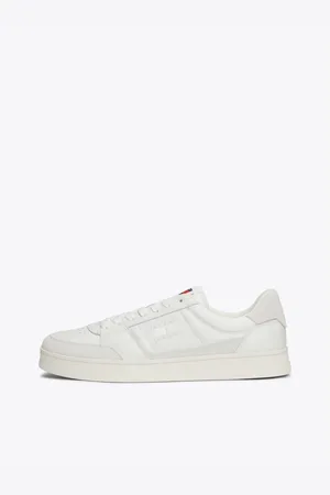 Tommy Hilfiger Plateausneakers THE GREENWICH MIX MEDIA , vrijetijdsschoen, veterschoen, lage schoen met logovlag