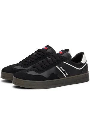 Tommy Hilfiger Plateausneakers TJM LEATHER RETRO CUPSOLE , vrijetijdsschoen, lage schoen, veterschoen met contrasterende details