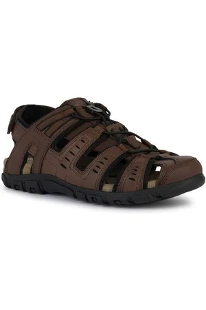 Geox Sandalen UOMO SANDAL STRADA C , zomerschoen, klittenbandschoen, outdoorsandaal, met leren voetbed