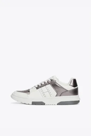 Tommy Hilfiger Plateausneakers THE BROOKLYN METALLIC vrijetijdsschoen, lage schoen, veterschoen met zijlogo