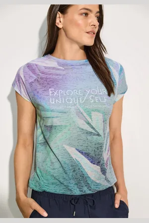 CECIL T-shirt met etskant look