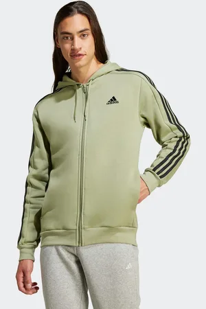adidas Capuchonsweatvest ESSENTIALS 3-STRIPES CAPUCHONJACK comfortabel materiaal van katoenmix (1-delig)