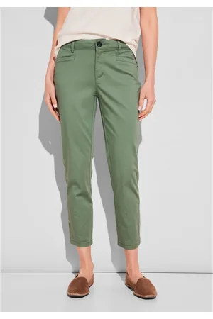 Street one Chino in satijn-look