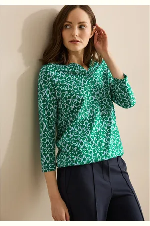 CECIL Shirt met 3/4 mouwen met minimal-print en in tuniek-look