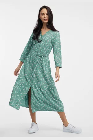 Ragwear Zomerjurk MEVE met alloverdruk, taille-bindceintuur en knoopsluiting
