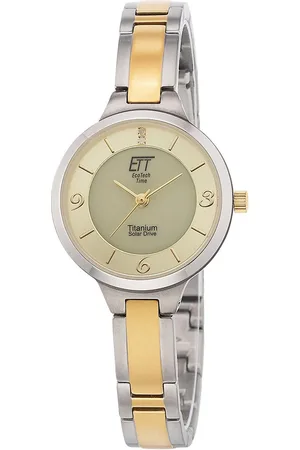Ett Solarhorloge Solar Drive Polshorloge, dameshorloge, titanium (set, 2-delig, Met riemverkorter)