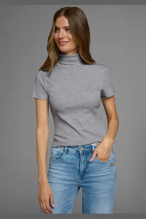 FLASHLIGHTS Colshirt figuurvolgend, basic stijl, rolkragen, van 100% katoen, elastisch