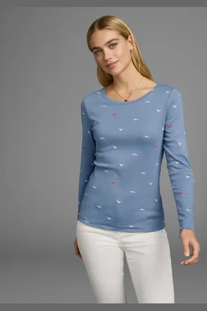 KangaROOS Shirt met lange mouwen oprolbare mouwen, zeer figuurvolgend, van elastische ribstof