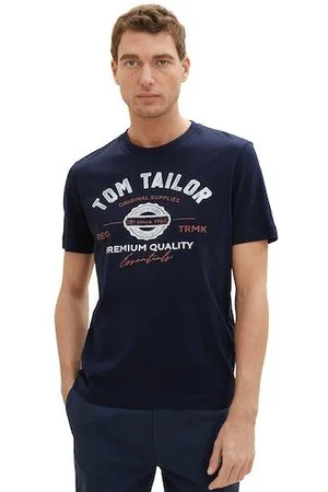 TOM TAILOR T-shirt met grote logo-frontprint