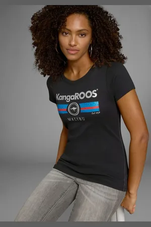 KangaROOS T-shirt Korte mouwen, effen en bedrukt, ronde hals (1-delig)