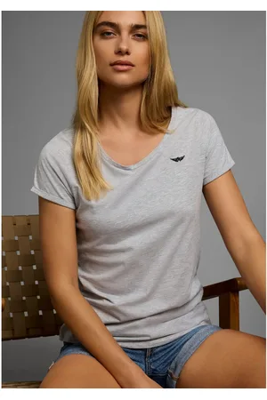 ARIZONA T-shirt Korte mouwen, figuurvolgend, basic-stijl, van katoenmix