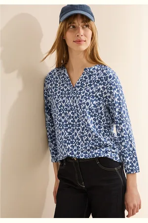 CECIL Shirt met 3/4 mouwen met minimal-print en in tuniek-look
