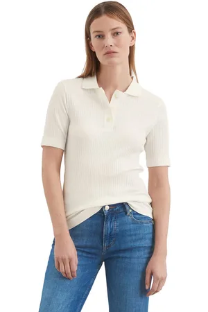 Marc O’ Polo Poloshirt in casual ribstructuur