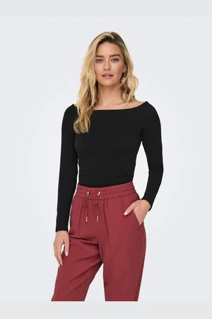 ONLY Shirt met lange mouwen ONLGLAMOUR L/S BOAT NECK TOP BOX CC JRS