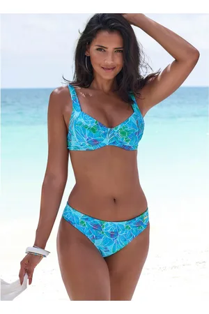sunseeker Bikinibroekje Lapa met omslagband en tropische print