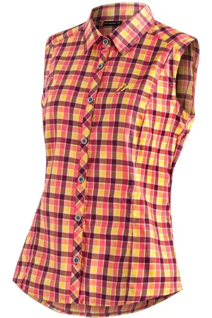 Maier Sports Functionele blouse Paloma Geruite, mouwloze blouse voor wandelen, reizen en vrije tijd