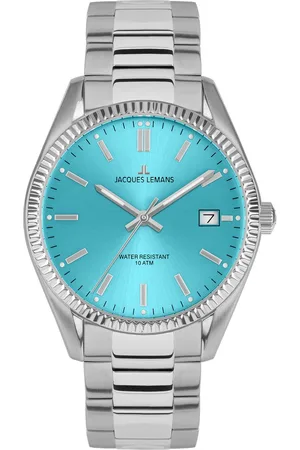 Jacques Lemans Kwartshorloge Derby Polshorloge, dameshorloge, datum, luminescerende wijzers, roestvrijstalen armband
