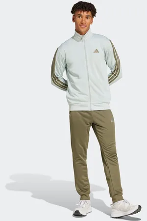 adidas Trainingspak M 3S FT TT TS drie-strepen trainingspak van zacht french terry materiaal (2-delig)