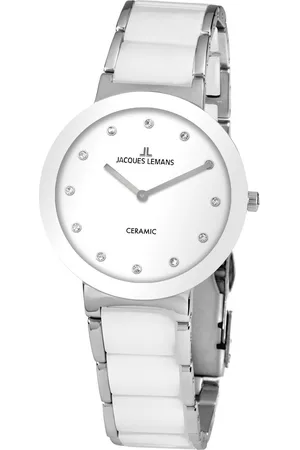 Jacques Lemans Keramisch horloge Monaco Quartz horloge, armbanduhr, dameshorloge, gehard Crystex-glas, stenen