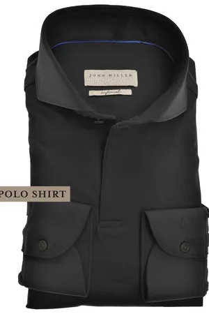 john miller Poloshirt lange mouw , Effen