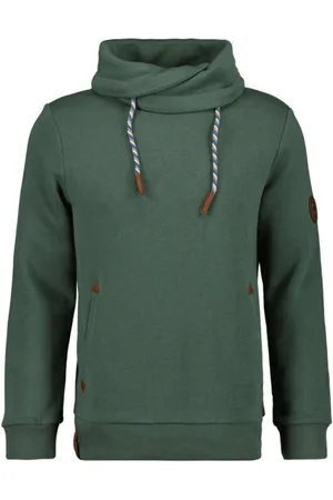 Ragman Sweatshirt Staande kraagTijm, Effen