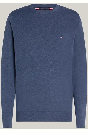 Tommy Hilfiger Trui ronde halsblauw, Effen