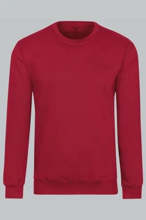 Trigema Sweatshirt ronde halsrood, Effen