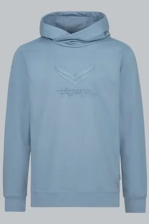 Trigema Sweatshirt ronde halsblauw, Effen