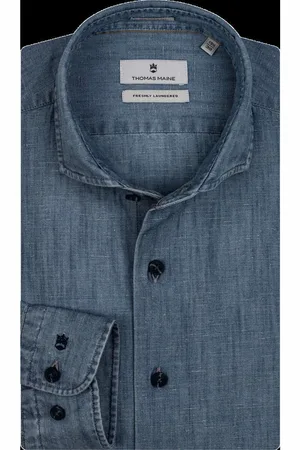 Thomas Maine Roma Denim shirt , Effen
