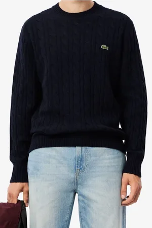Lacoste Trui ronde halsmarine, Gestreept