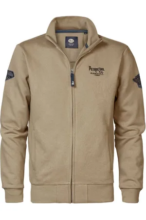 Petrol Industries Sweatshirt ritssluitingbruin, Effen