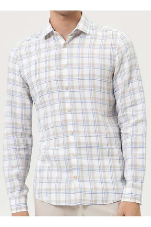 Olymp Level Five Smart Casual Linnen Overhemd / , Gestreept
