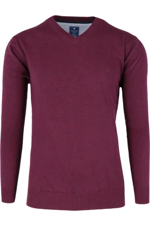 Redmond Trui V-halsdonkerrood, Effen