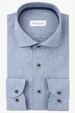 Profuomo Flanellen Overhemd , Effen