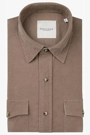 Profuomo Ribfluwelen overhemd , Effen