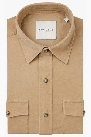 Profuomo Ribfluwelen overhemd , Effen