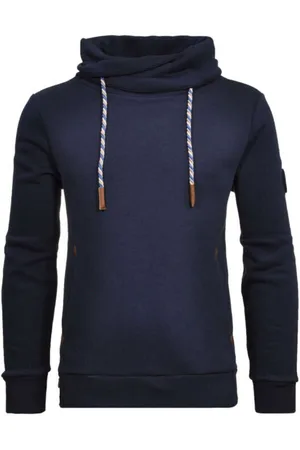 Ragman Sweatshirt Staande kraagdonkerblauw, Effen