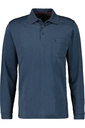 Ragman Softknit Poloshirt lange mouw , Motief
